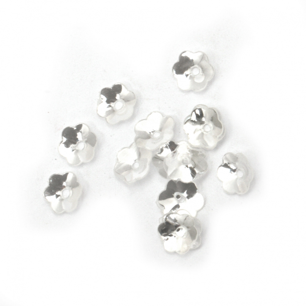 Sequins bell 7x1.5 mm transparent mother of pearl -20 grams