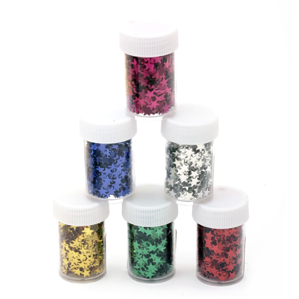 Elements for decoration stars 5 mm in a jar ~ 7 grams