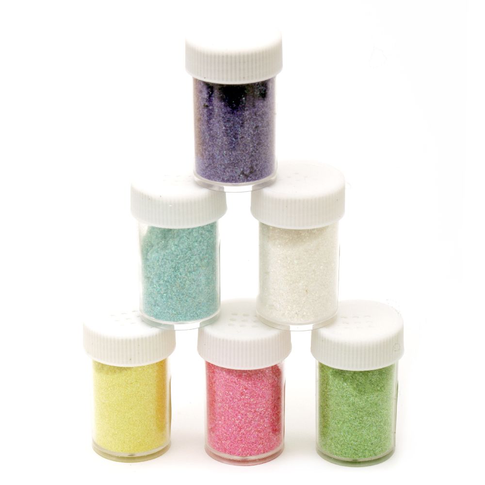 Glitter Powder in a jar assorte colors rainbow -8 ± 10 grams