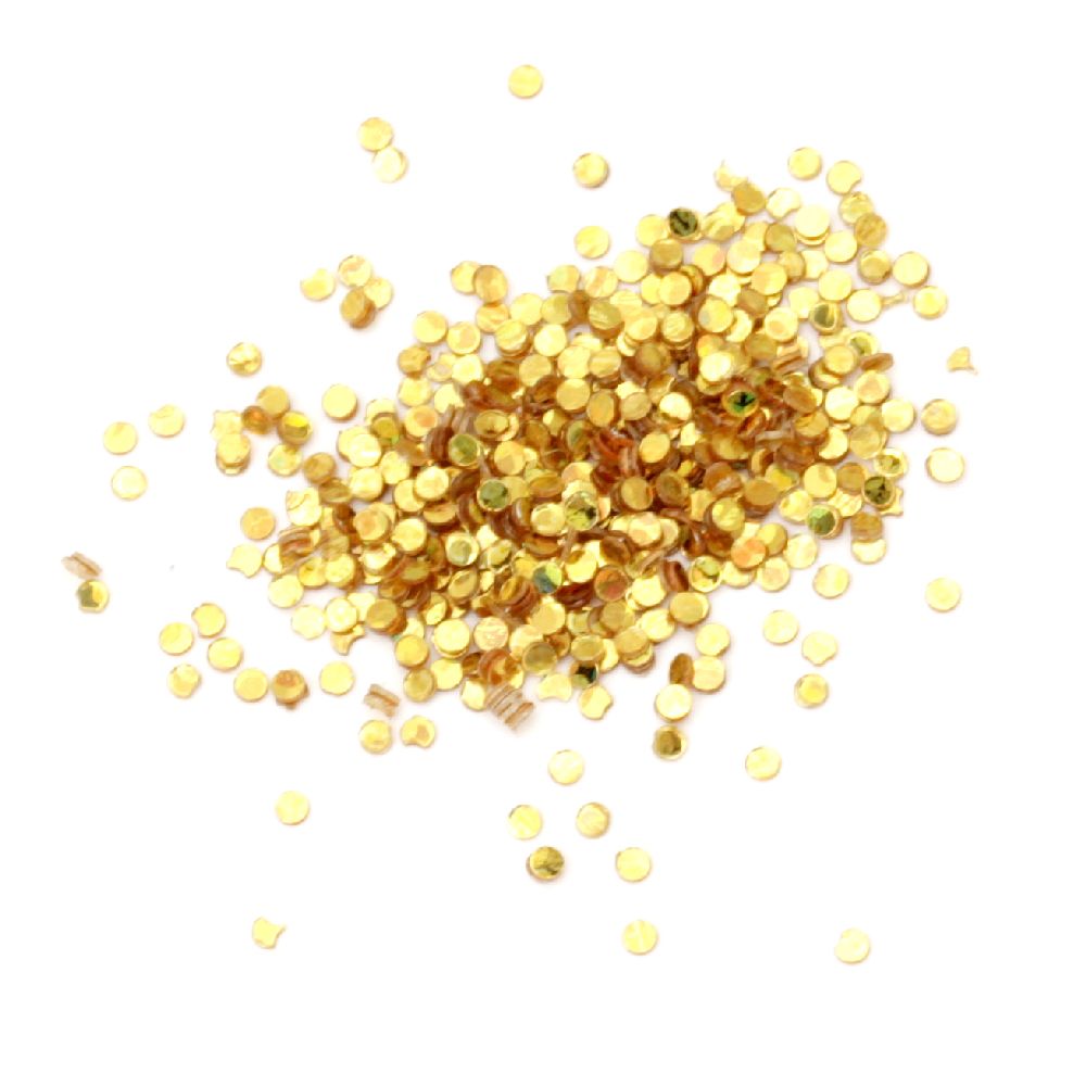 Chunky Round Glitter / Gold RAINBOW / 1.5 mm - 10 grams