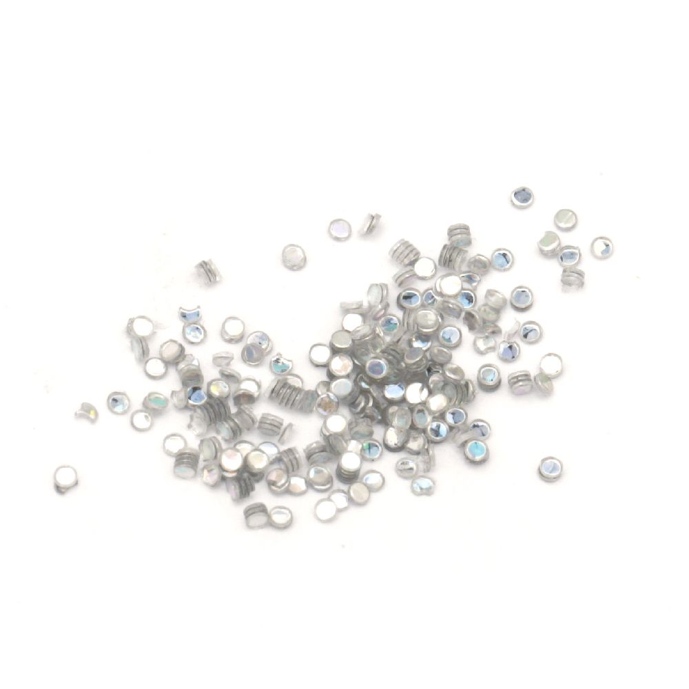 Glitter Powder for Decoration  silver rainbow 1.2 mm -10 grams
