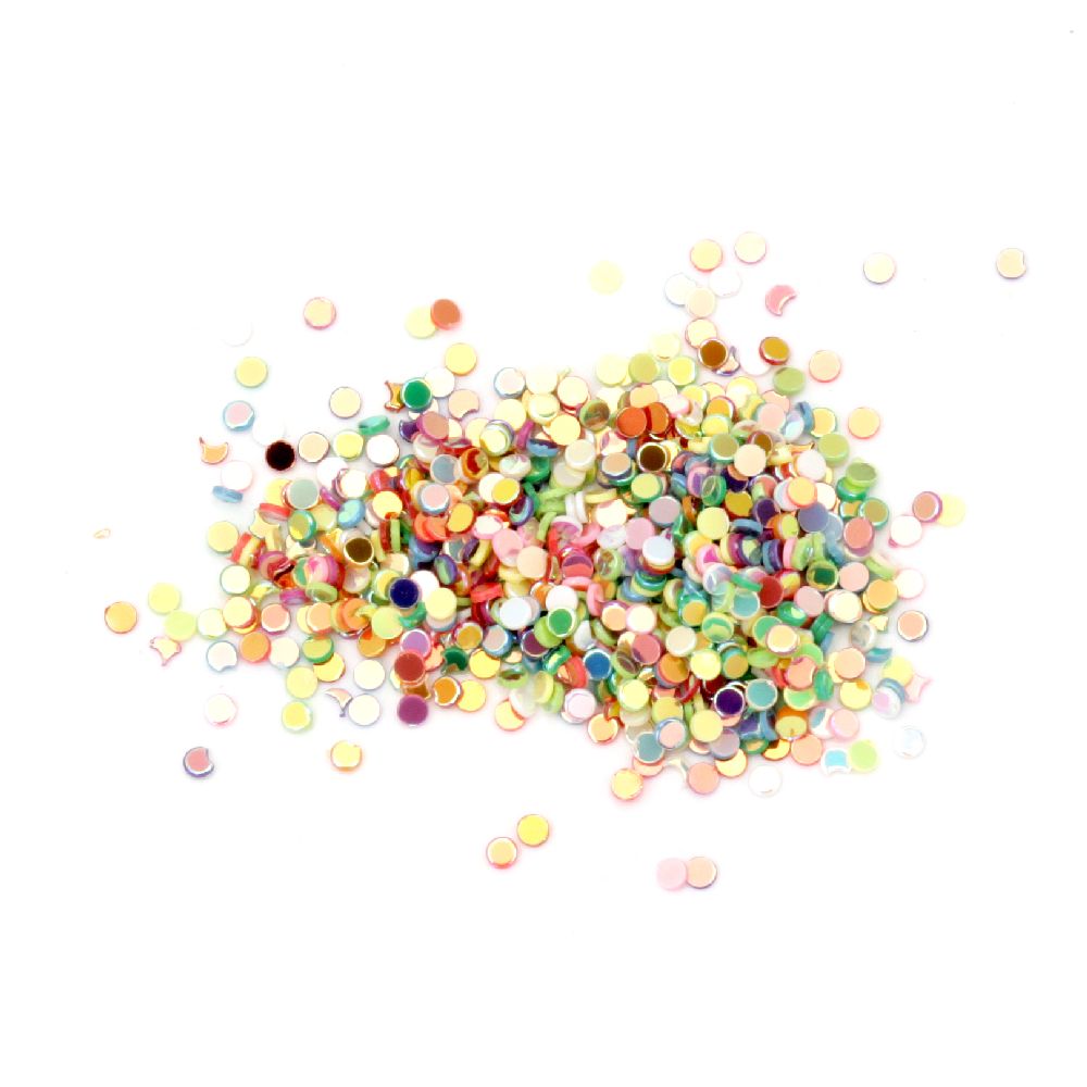 Colorful Iridescent Chunky Round Glitter for Resin Art, Soups, Candles, Nails / 1.6 mm -10 grams