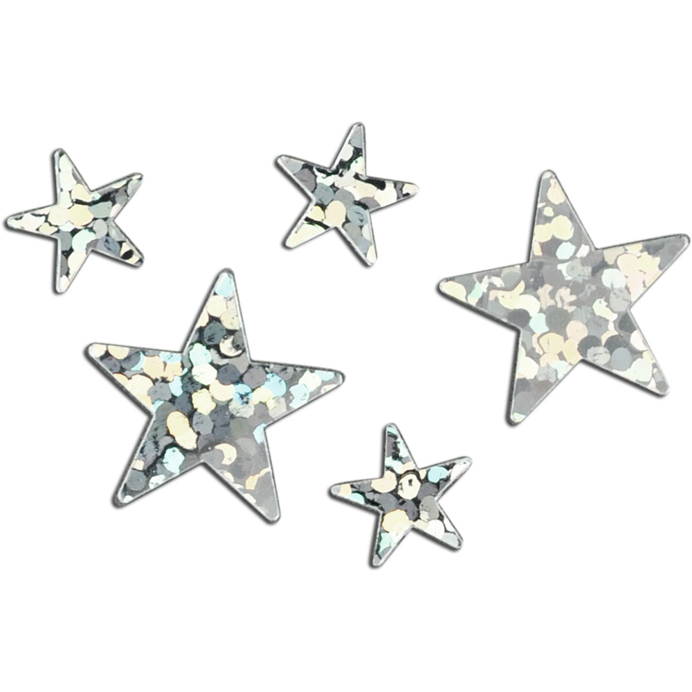 Party Decoration Stars Confetti 6~12, mm color Silver Rainbow -20 grams