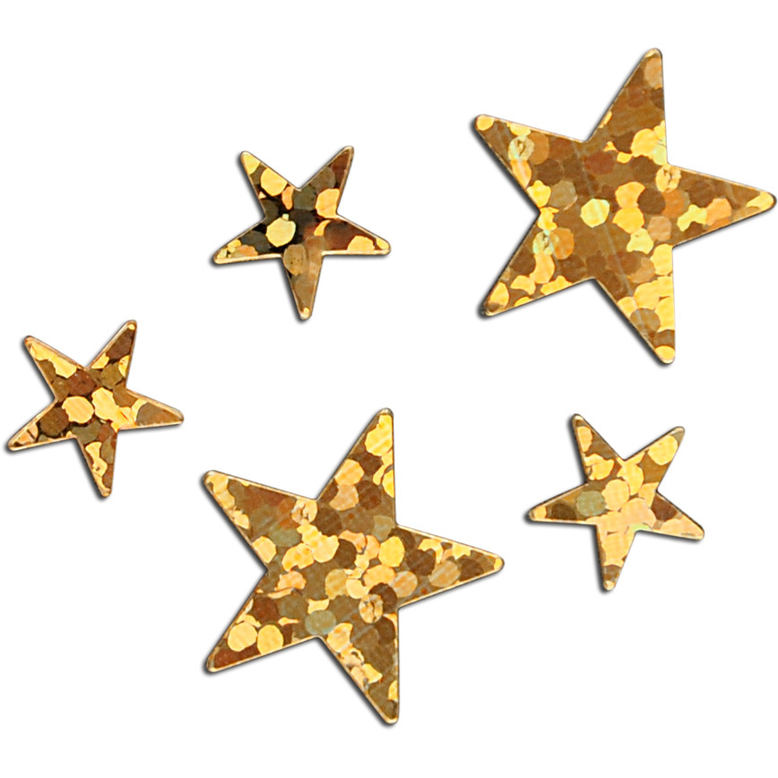 Party Decoration Stars Confetti 6~12 mm Gold color rainbow -20 grams