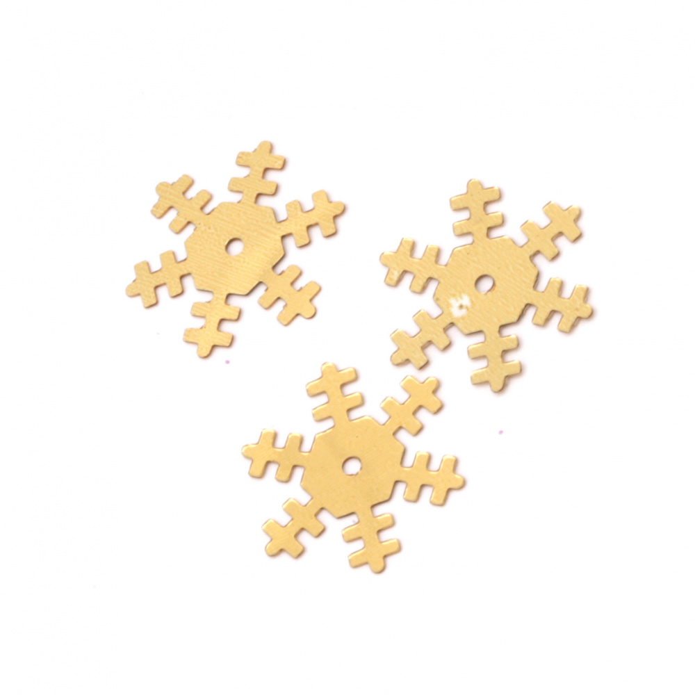 Sequins snowflake 18 mm gold -20 grams