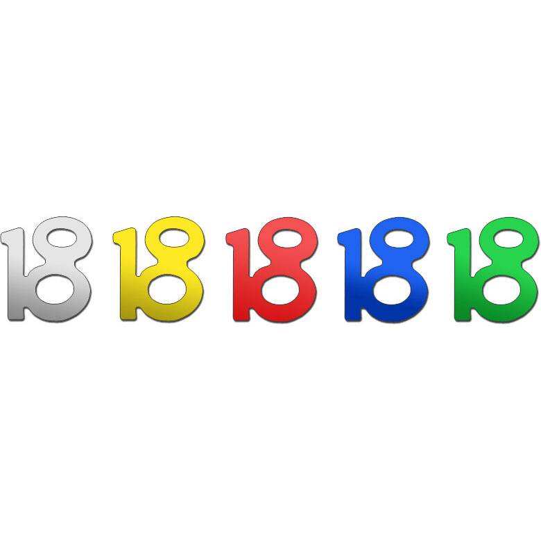 Party Decoration, Anniversary / Birthday Confetti 12x14 mm, number / age 18, ASSORTED colors -25 grams