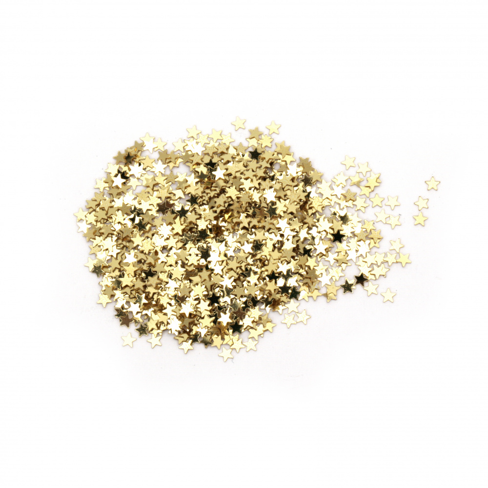 Star Sequins 2.5x2.5x0.1 mm, Gold color - 10 grams