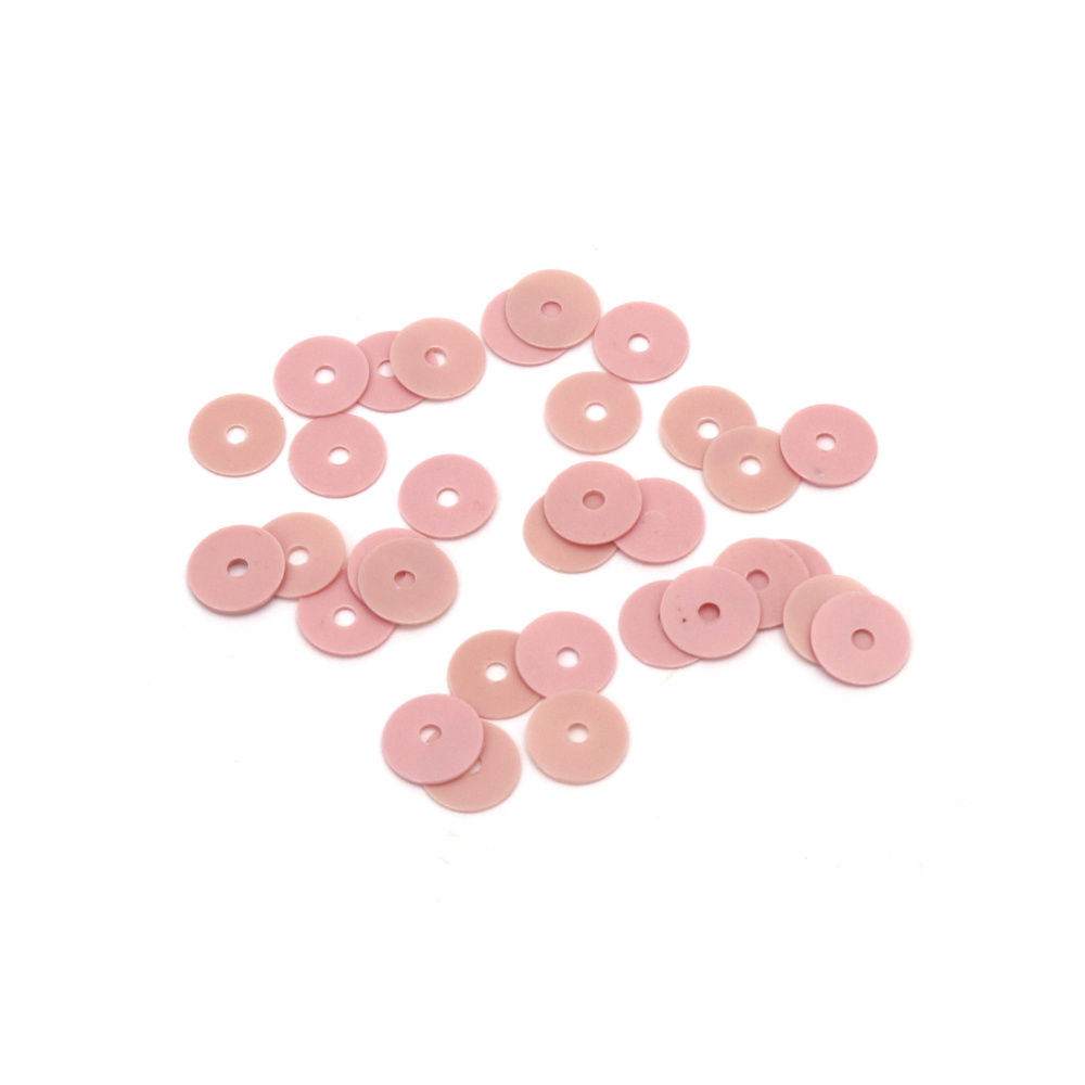 6mm Solid Pink Purple Flat Round Sequins with 1 hole in the middle, for DIY Craft, 20 grams