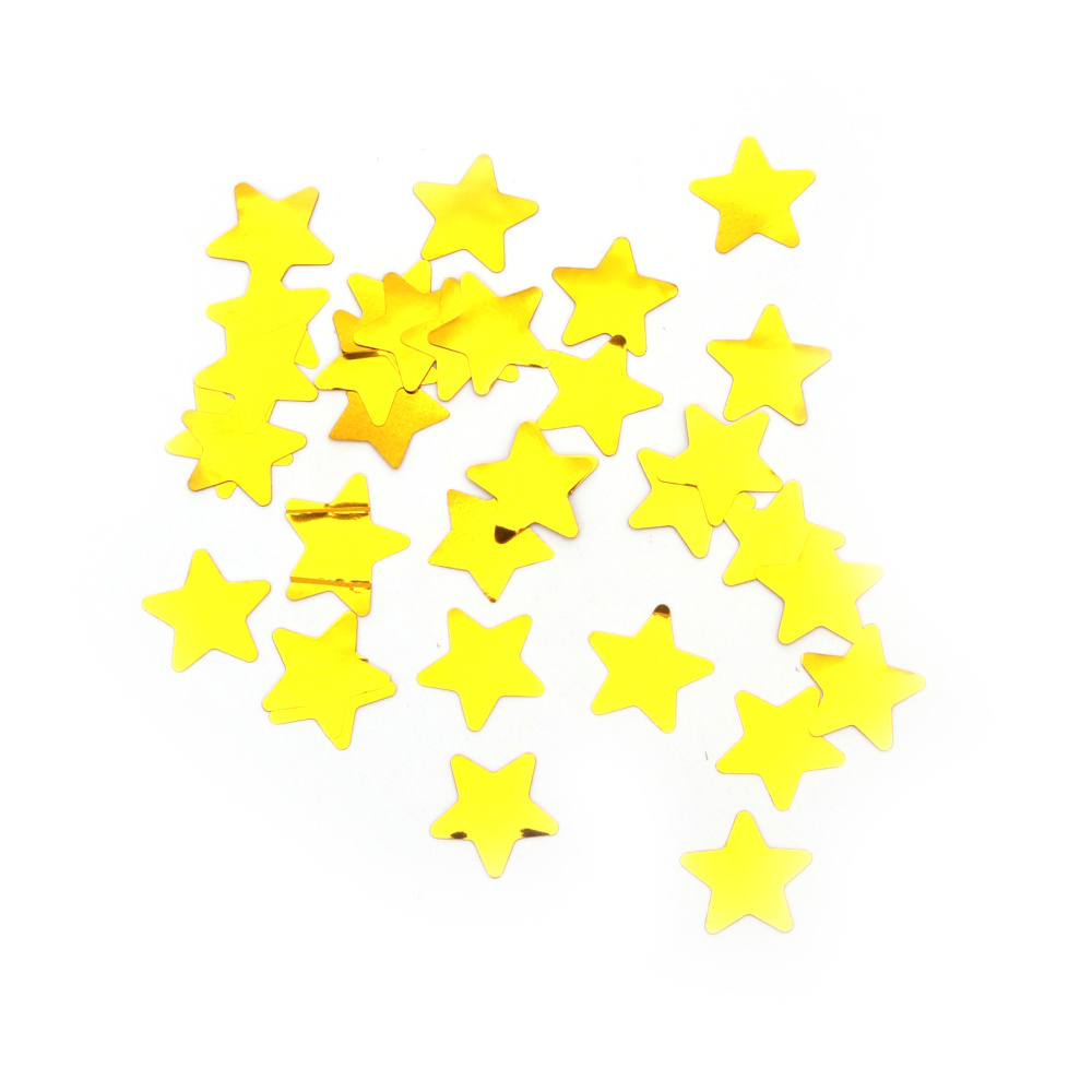 Star made of PET Material / 20 mm / Gold Color - 20 grams ~ 3000 pieces