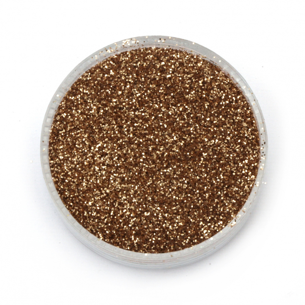 Brocade/glitter powder 0.3 mm 250 microns gold/salmon - 20 grams