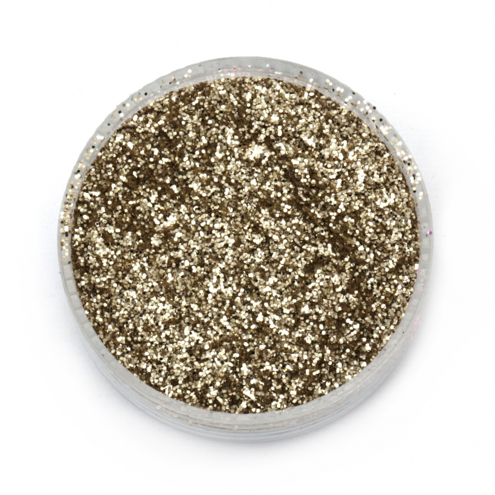 Brocade/glitter powder 0.3 mm 250 microns gold/diamond - 20 grams