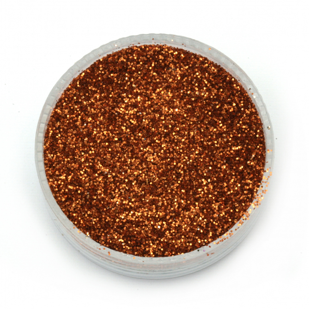 Brocade/glitter powder 0.3 mm 250 microns antique copper - 20 grams