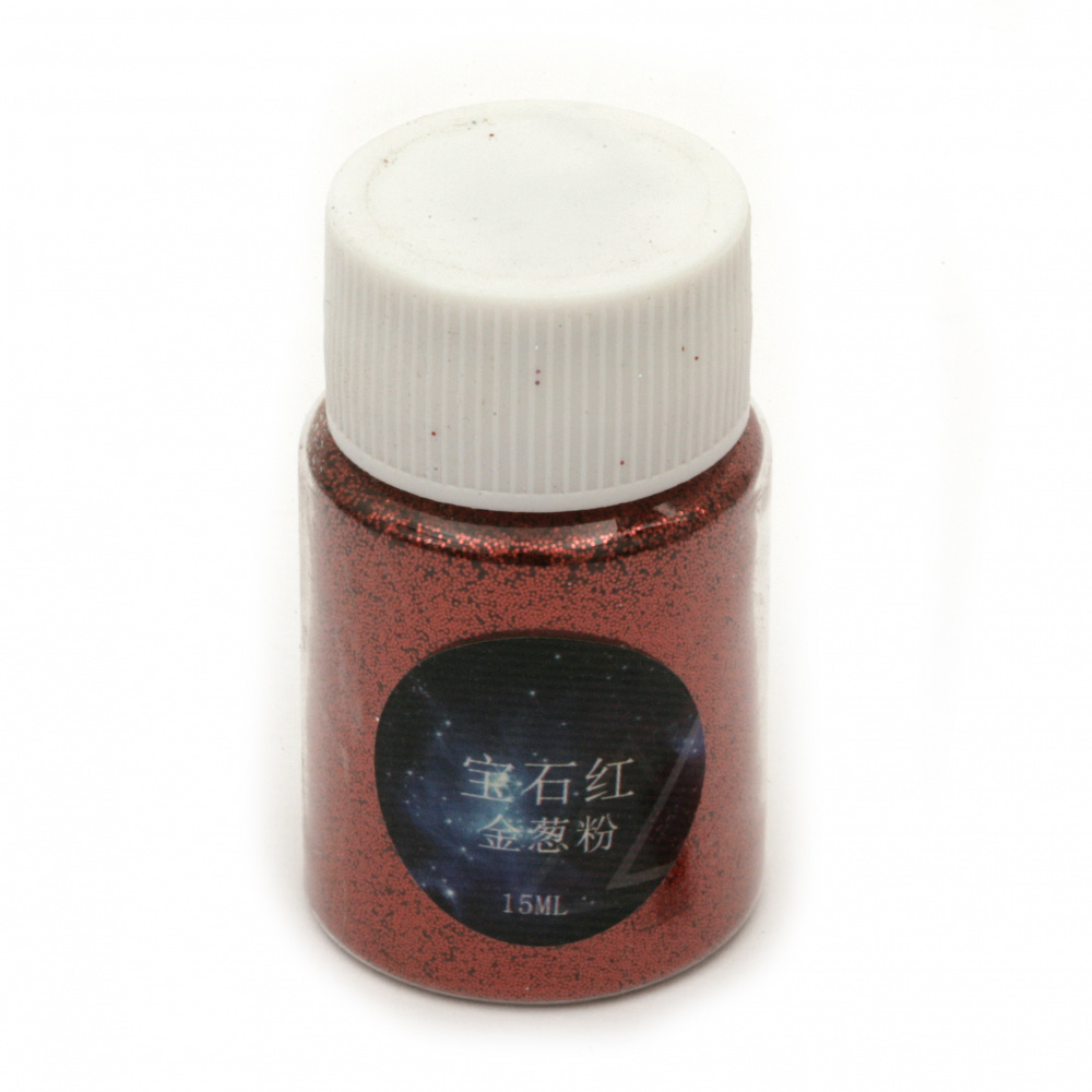 Χρυσόσκονηνη Brocade 0,2 mm 200 μικρά χρώματος κόκκινο -15 ml ~ 12 γραμμάρια