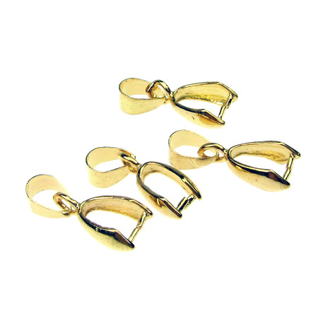 Pinch Clasp Bails Dangle Connector / 20x7 mm / Hole: 4x6 mm / Gold - 10 pieces