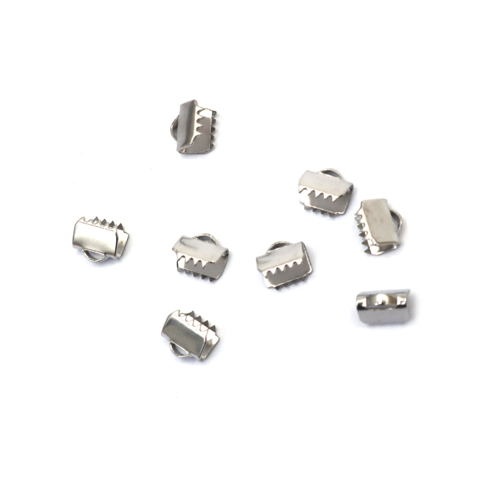 Steel Clip Tip 6.5x6x4.5 mm Hole 3x1 mm Silver Color - 20 Pieces