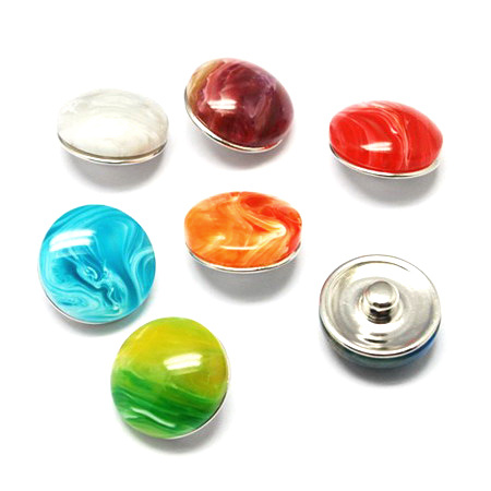 Snap Button Set, Glass Cabochon, DIY Clothes, 18 mm