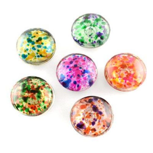 Snap buttons, Resin Cabochon, Mixed Colors 18 mm