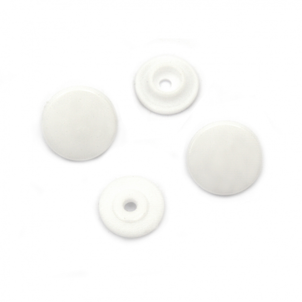 Nasturi din plastic tic-tac 12 mm culoare alb -20 bucăți