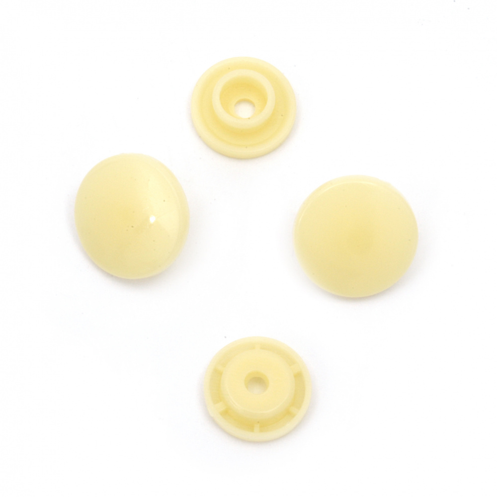 Πλαστικά κουμπιά tic-tac 12 mm χρώμα κρέμ -20 τεμάχια