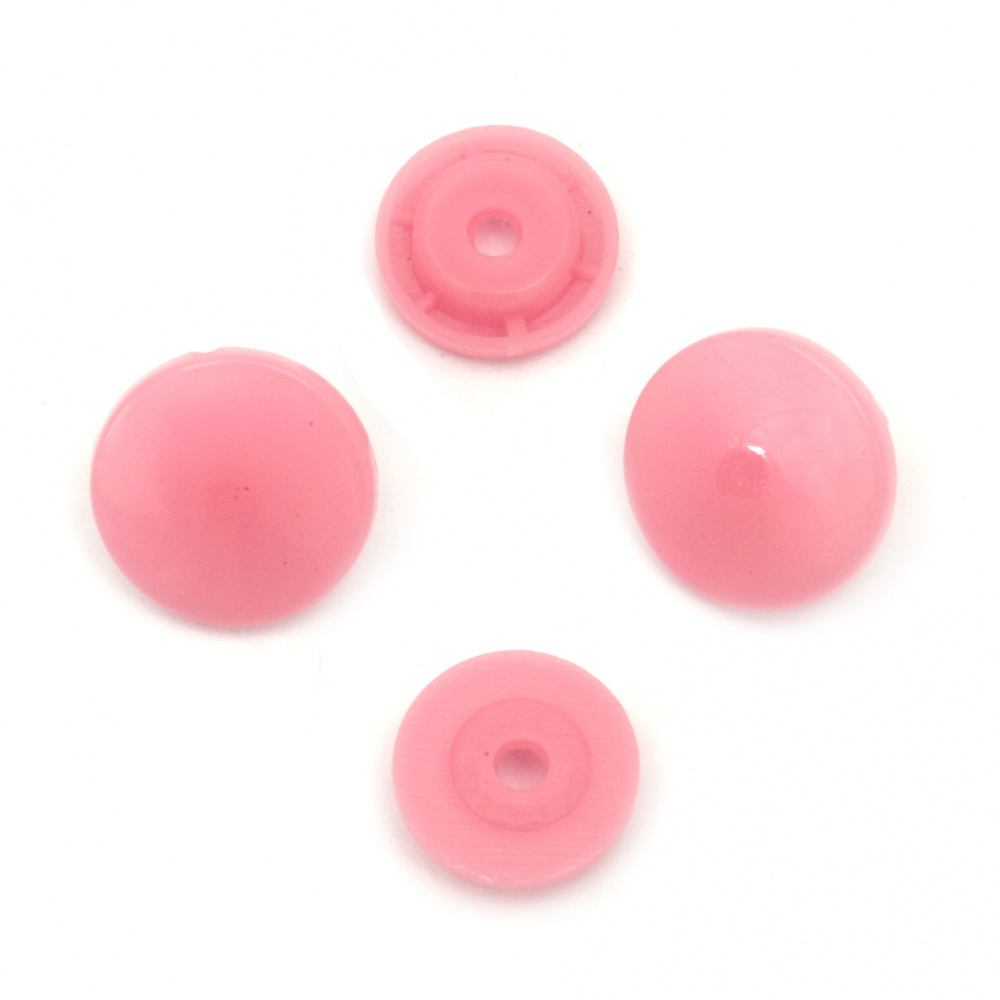 Пластмасови тик-так копчета 12 мм цвят розов -20 броя