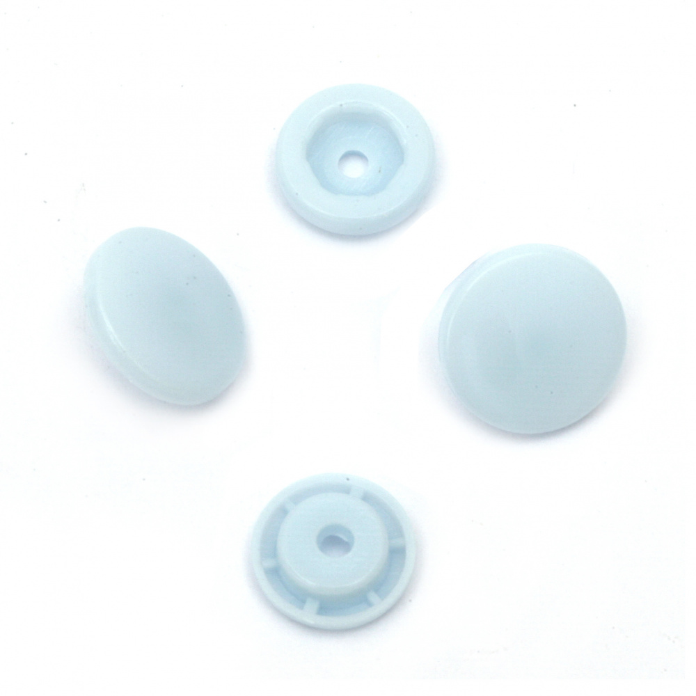 Пластмасови тик-так копчета 12 мм цвят светло син -20 броя