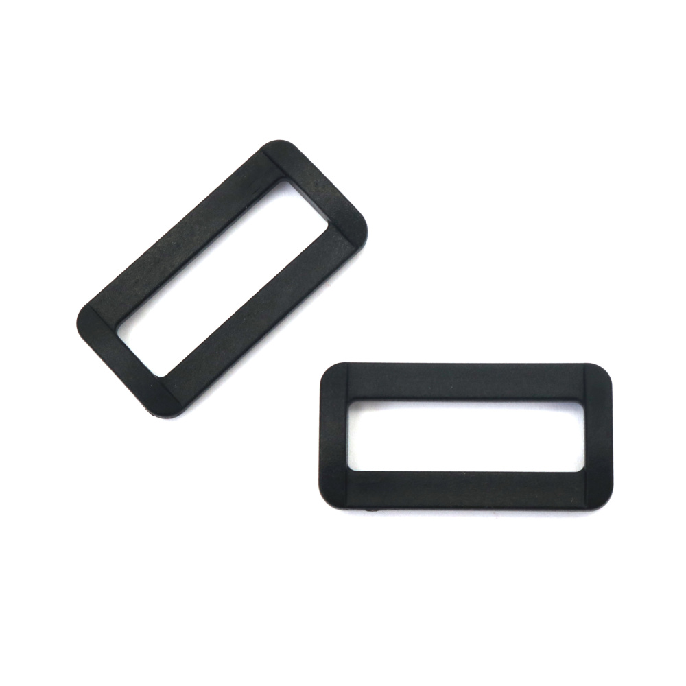 Plastic Adjuster/Buckle with Inner Diameter of 32x10 mm and Outer Diameter of 40x20 mm, Black color - 10 pieces