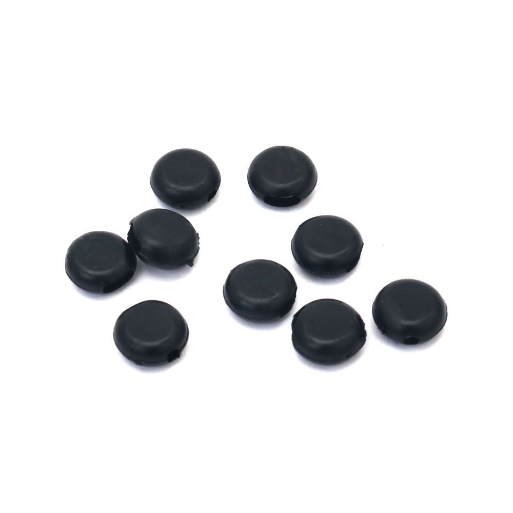 Opritor cablu din silicon 9x4 mm gauri 4x2 mm si 1 mm culoare negru - 20 bucati