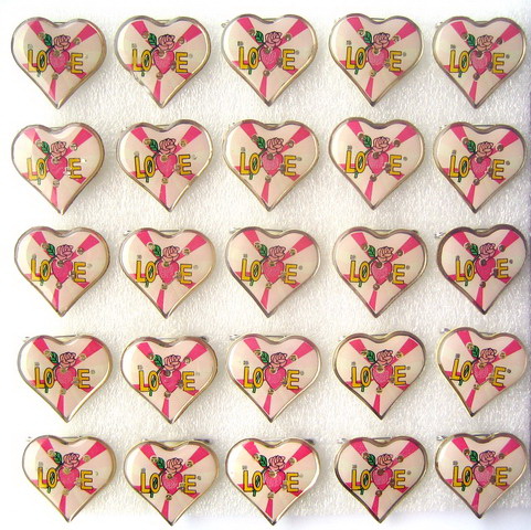 Glowing with a Secret Pin - Heart Design, Minimum Order of 5 Pieces