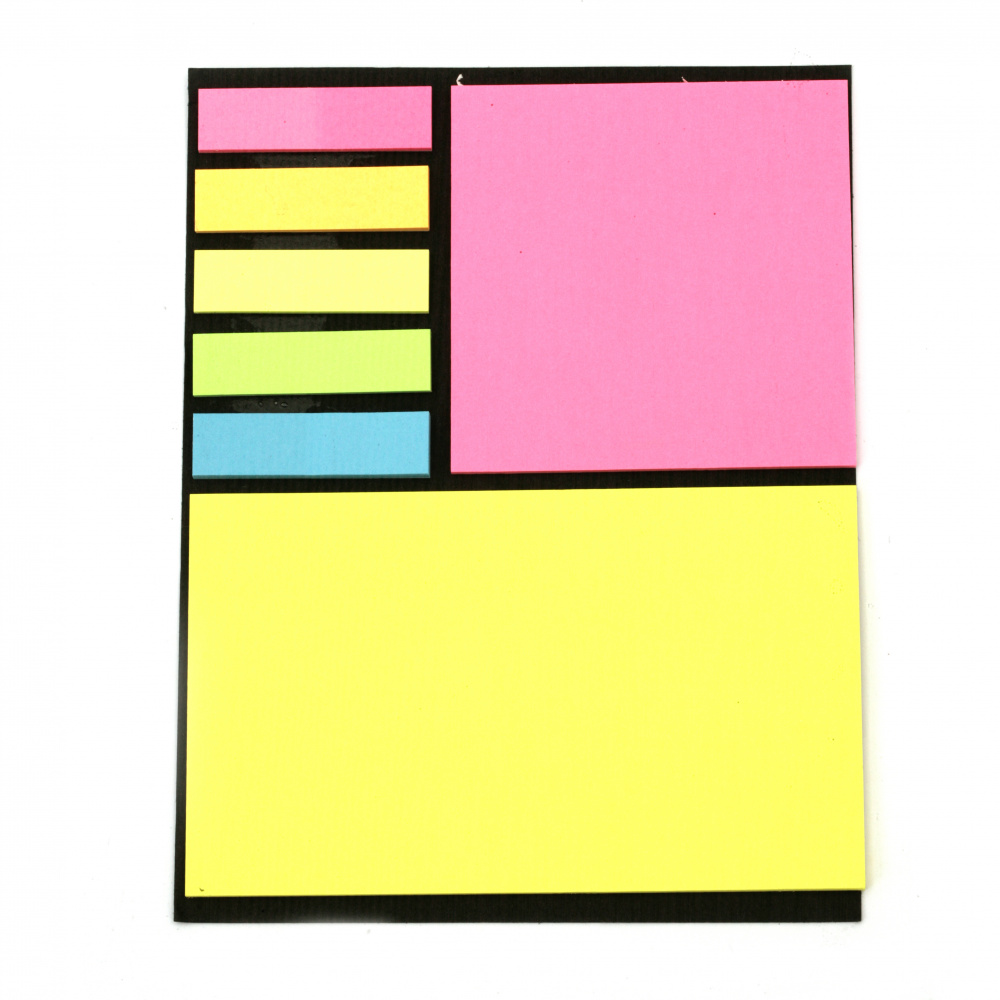Sticky Notes & Flags Set, 125x75 mm, 75x75 mm, 44x12 mm, 7 kinds of ASSORTED colors and shapes - 175 sheets