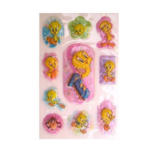 Decorative Stickers, 3D, with beads, tweets, 9 pieces