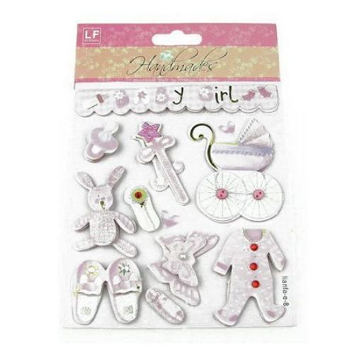 3D Adhesive Stickers Baby Girl