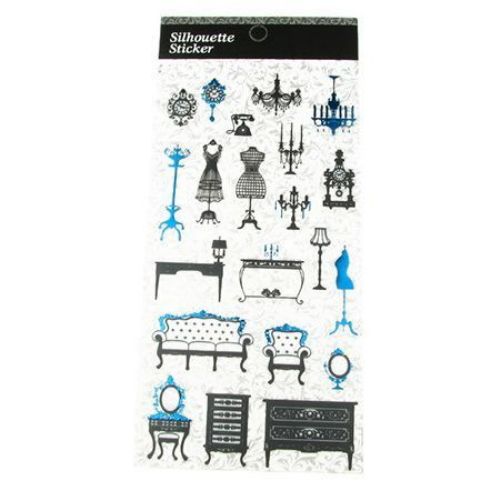 Self-adhesive Stickers "Silhouette" for Scrapbook / Vintage Interior Objects