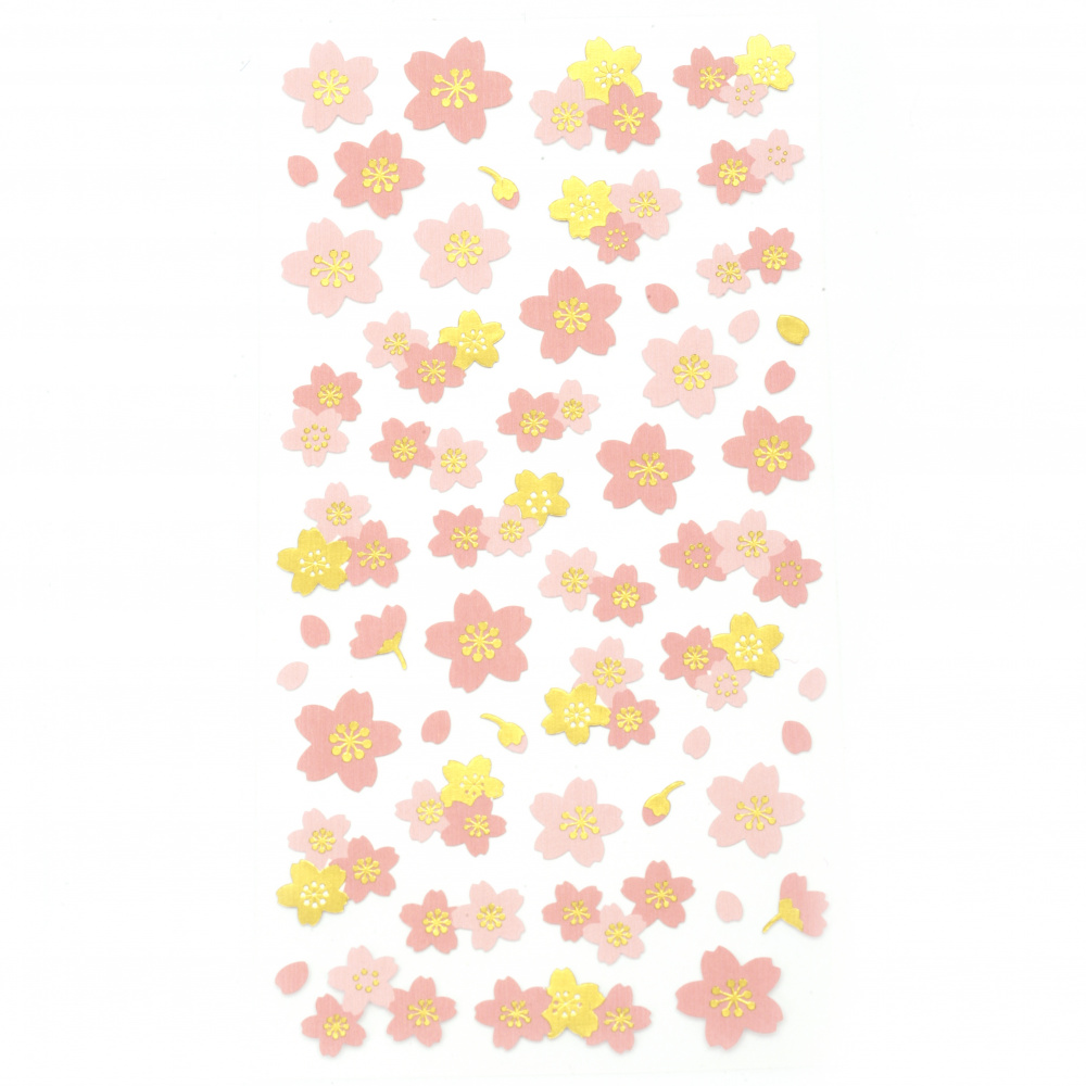 Self-adhesive stickers for decoration of assorted flowers