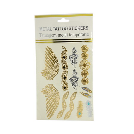 Χάρτινα αυτοκόλλητα, προσωρινά τατουάζ, metallic 13 ~ 116x18 ~ 54 mm -11 τεμάχια