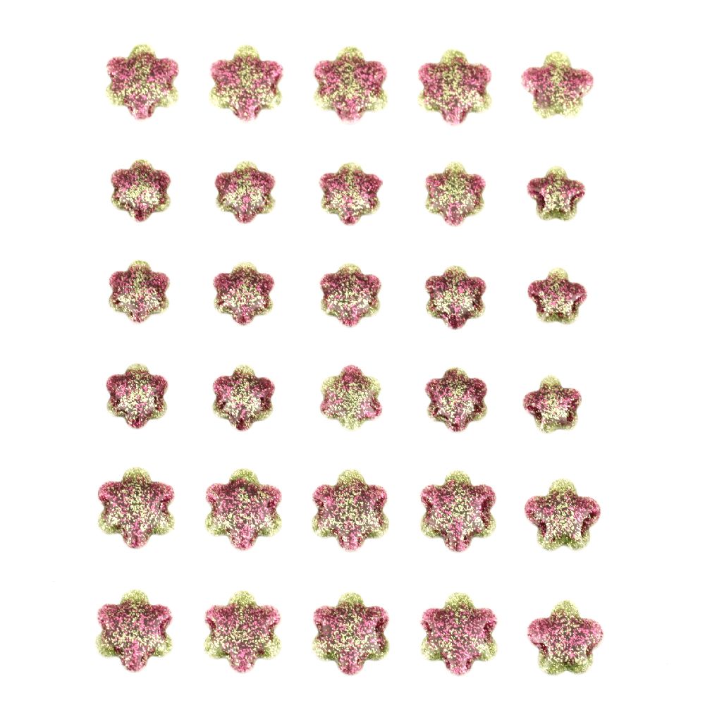 Adhesive stickers with brocade flower 10 ± 14 mm -30 pieces