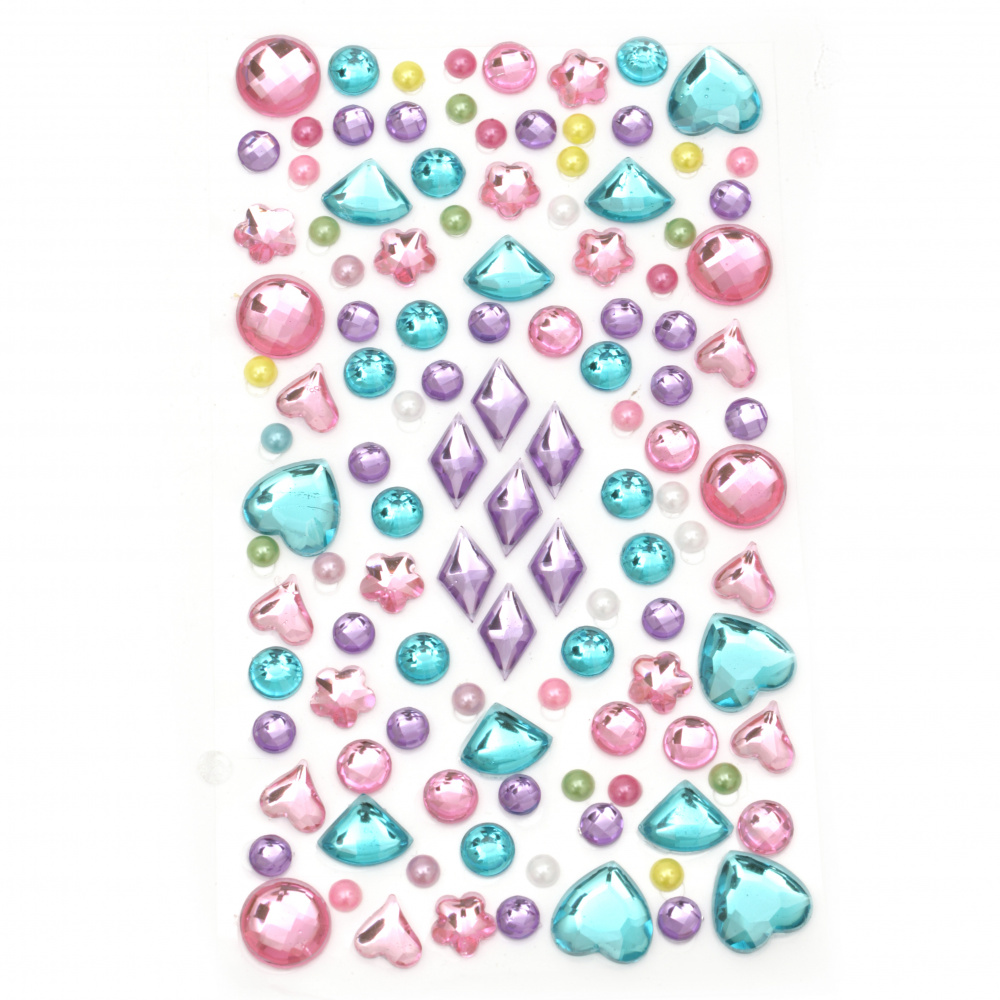 Self-adhesive stones acrylic and pearl hemispheres, face gems