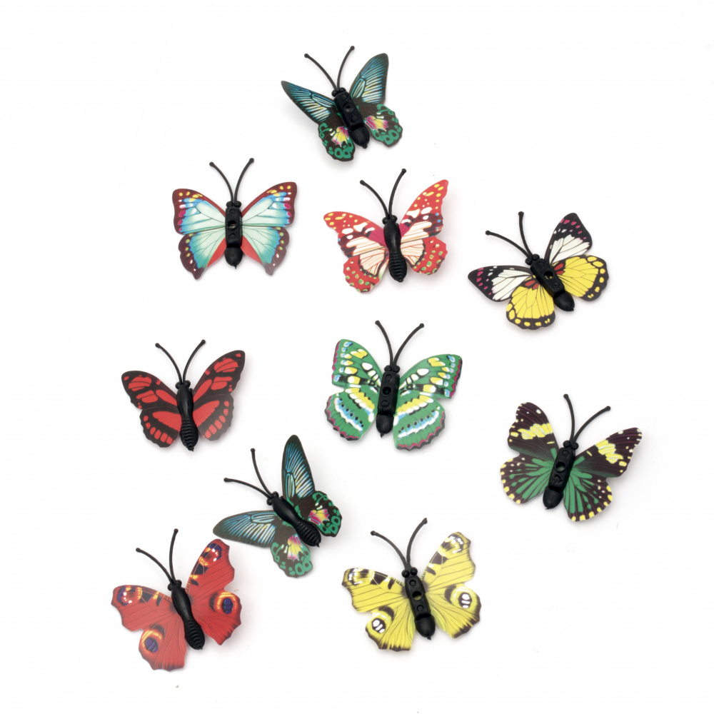 Butterfly 40x40 mm assorted -10 pieces