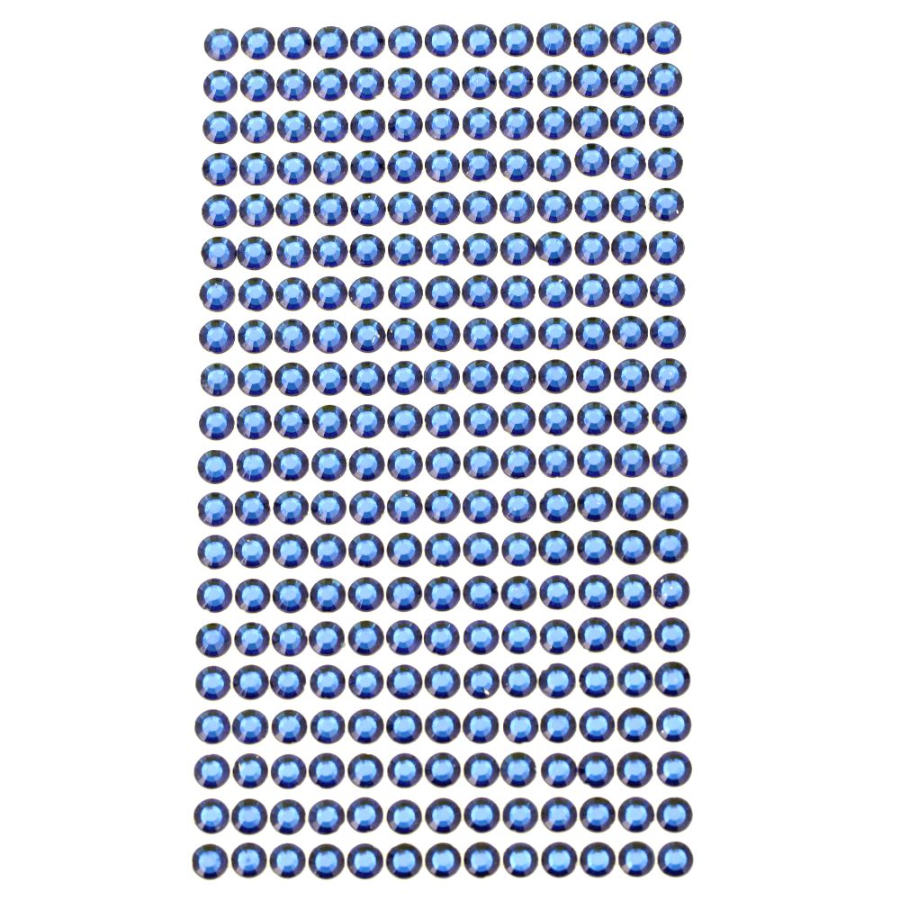 Sheet Self-adhesive stones acrylic 6 mm color blue dark -260 pieces