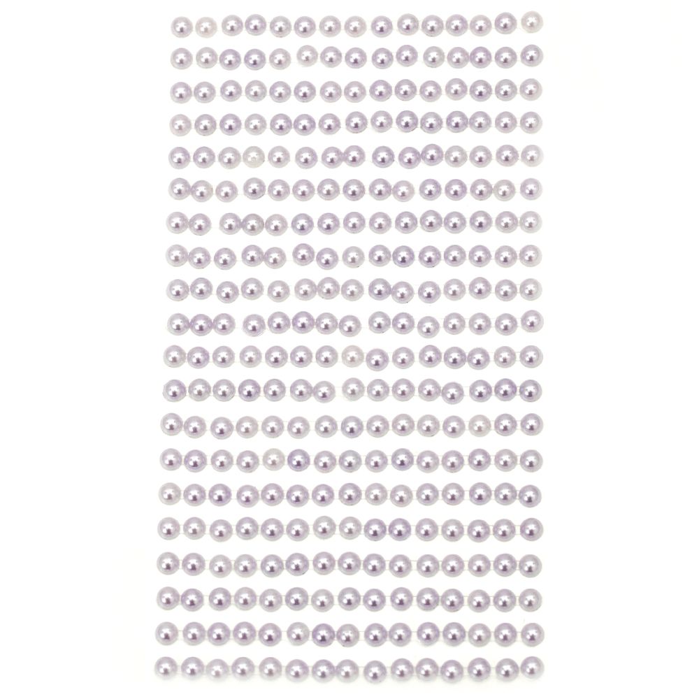 Самозалепващи перли полусфери 5 мм лилави светли - 330 броя