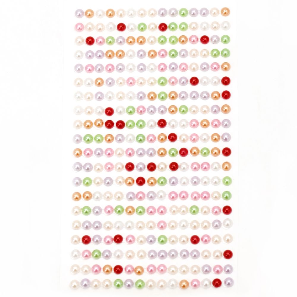 Pietre emisferele perle autoadezive de 5 mm colorate - 330 bucăți
