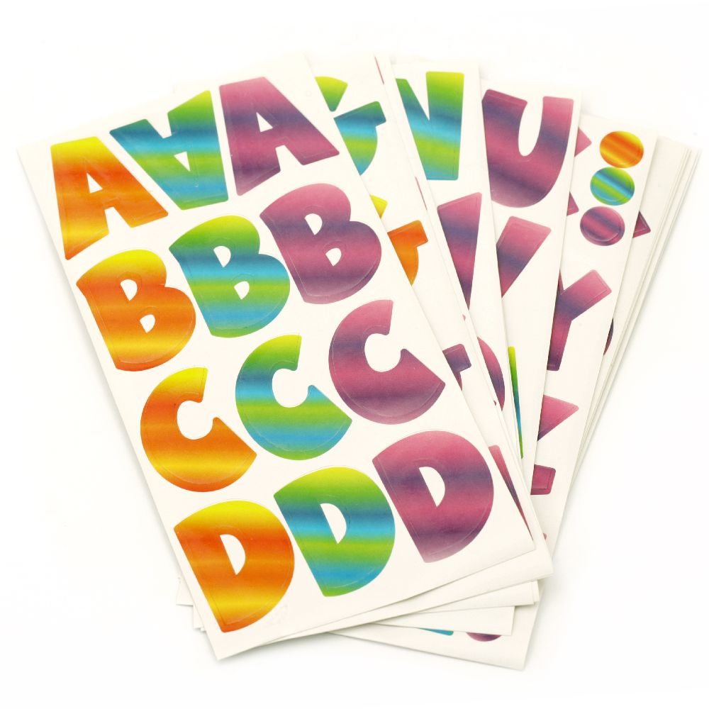 Adhesive stickers alphabet and numbers 14 sheets ~ 170 stickers