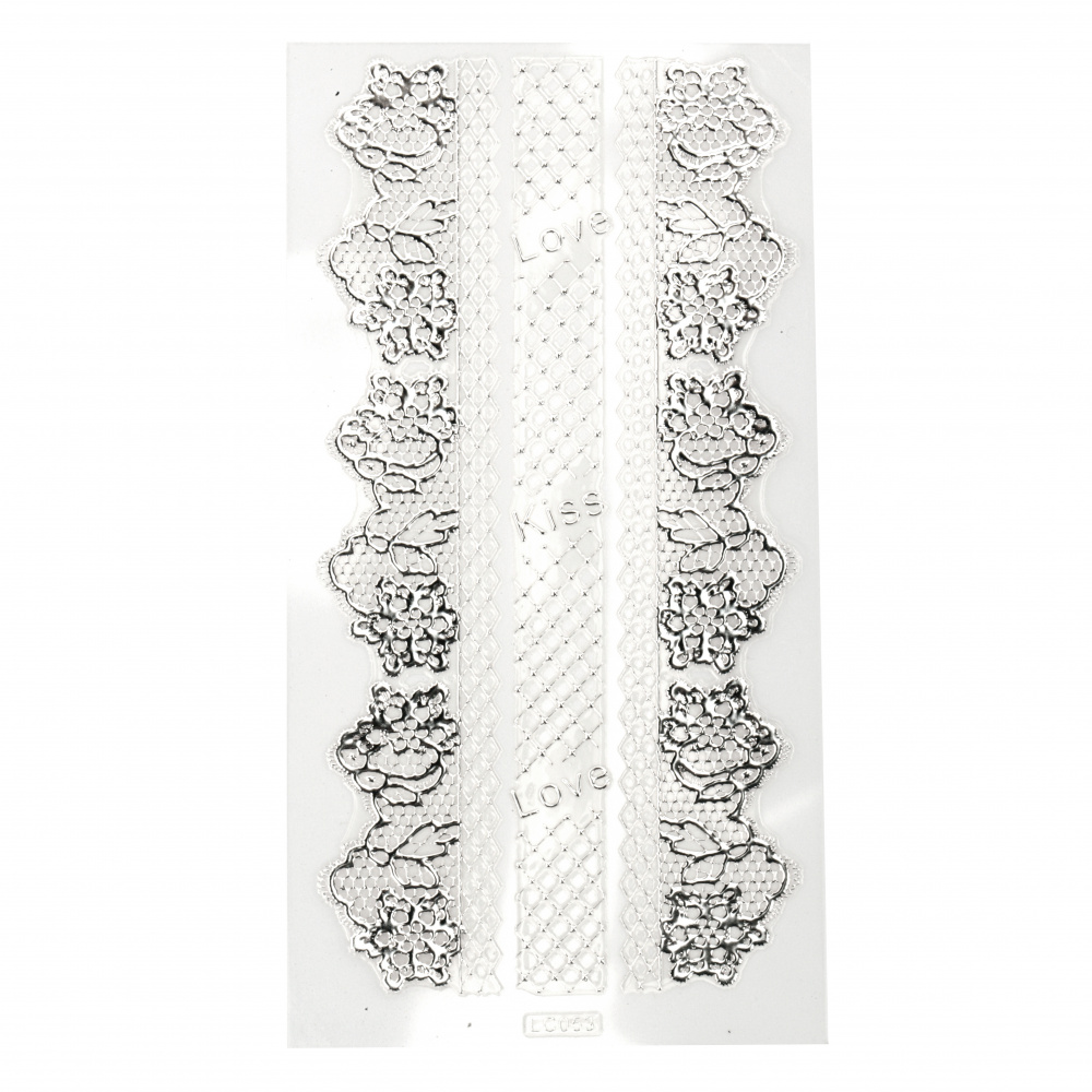 Assorted lace color stickers silver