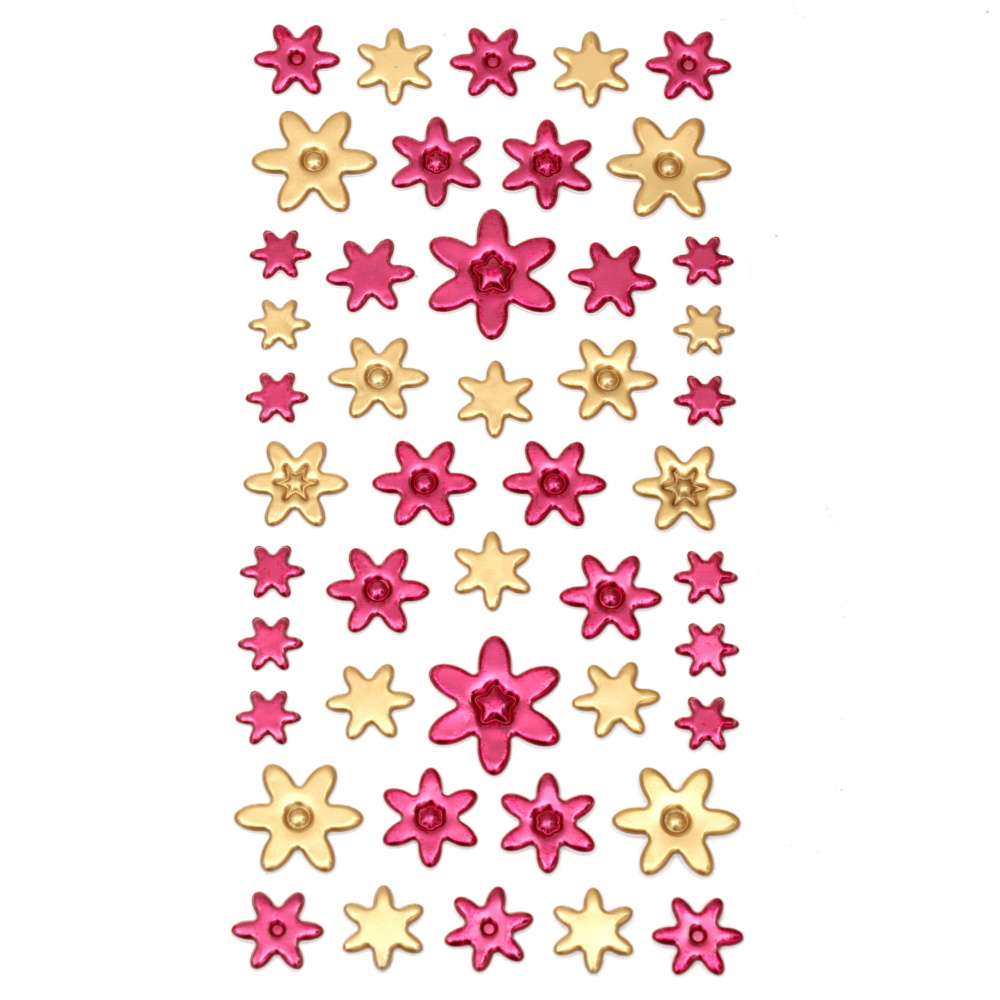 Adhesive stickers 3D flowers 10 ~ 20x10 ~ 25 mm