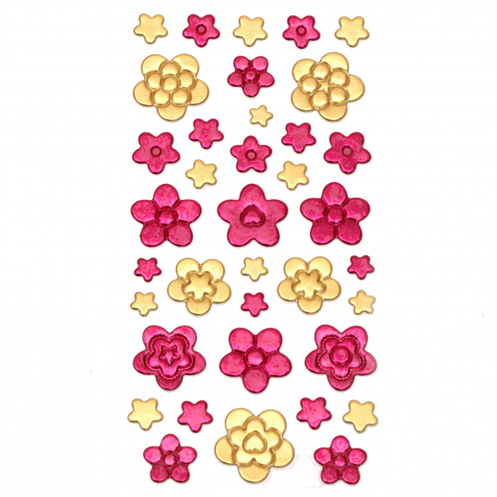3D adhesive stickers flowers 08 ~ 25x08 ~ 25 mm