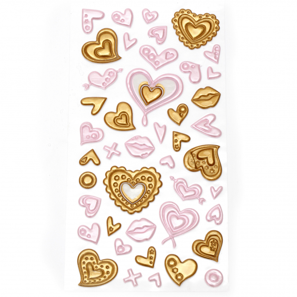 3D adhesive stickers hearts 8 ~ 7x35 ~ 35 mm