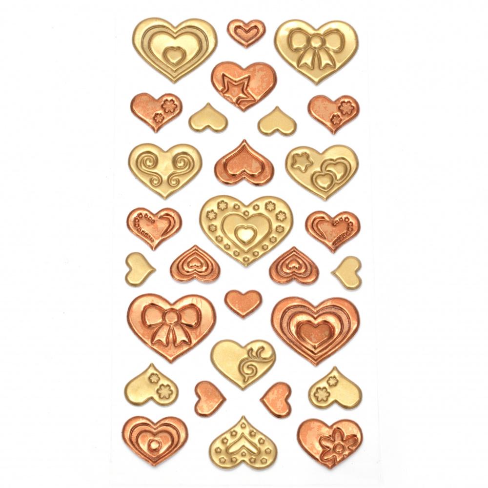 3D adhesive stickers3D hearts 12 ~ 33x11 ~ 30 mm