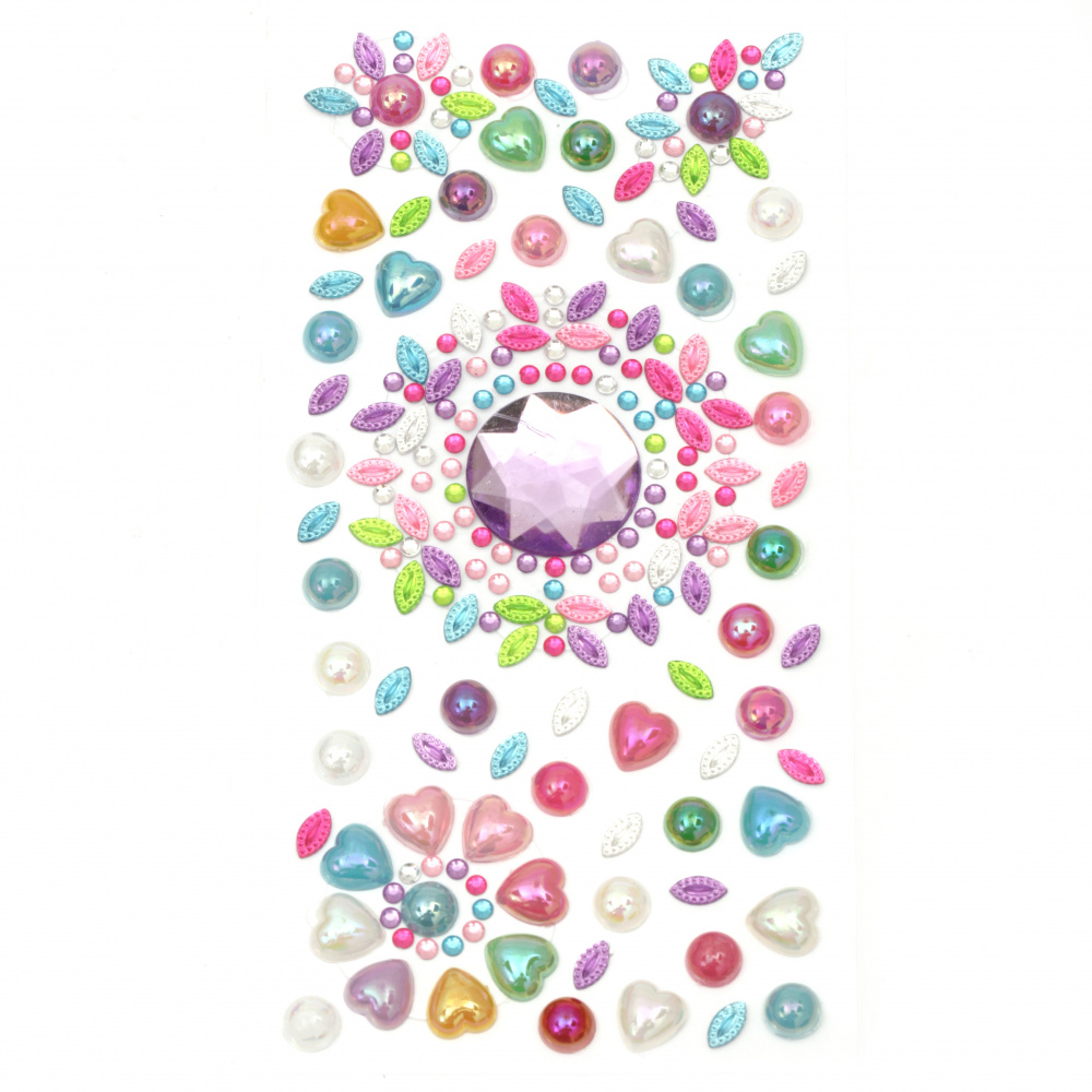 Self-adhesive stones acrylic and pearl 3 ± 25 mm colored