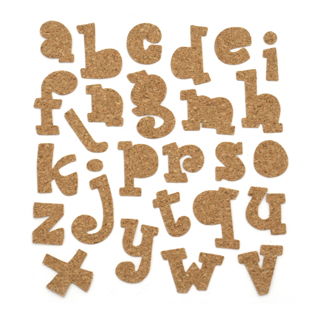 Adhesive cork stickers  12 ~ 30x20 ~ 44 mm Letters