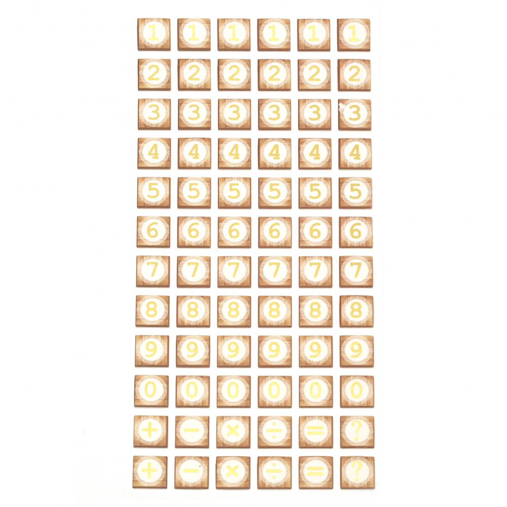 Stickers, Numbers, 10x23 cm, Gold, 1 Sheet