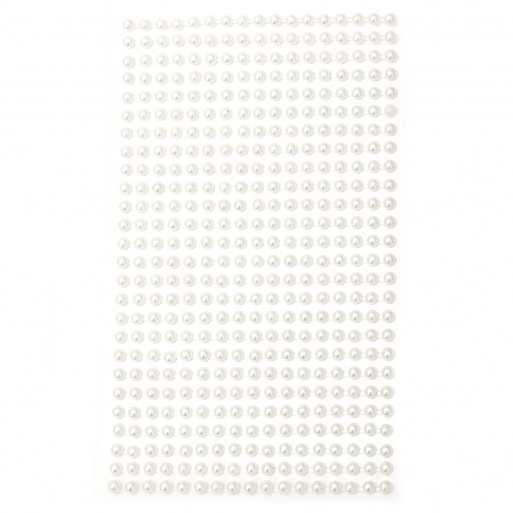 Самозалепващи перли полусфери 4 мм бели - 442 броя